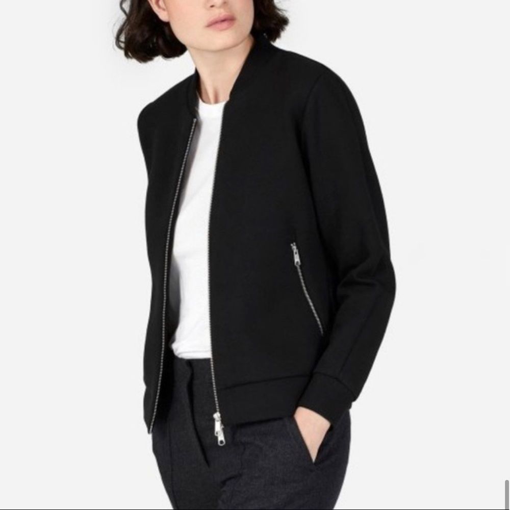 Everlane Black Zip-Front Bomber Jacket